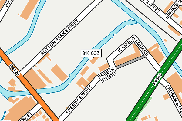 B16 0QZ map - OS OpenMap – Local (Ordnance Survey)