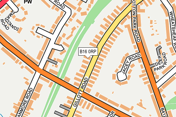 B16 0RP map - OS OpenMap – Local (Ordnance Survey)