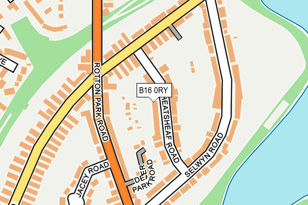 B16 0RY map - OS OpenMap – Local (Ordnance Survey)