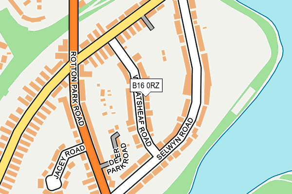 B16 0RZ map - OS OpenMap – Local (Ordnance Survey)