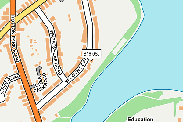 B16 0SJ map - OS OpenMap – Local (Ordnance Survey)