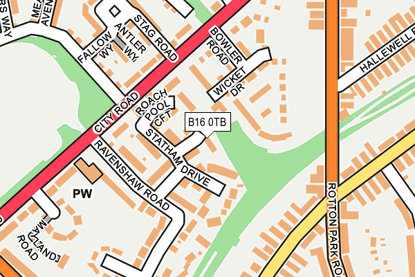 B16 0TB map - OS OpenMap – Local (Ordnance Survey)