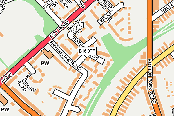 B16 0TF map - OS OpenMap – Local (Ordnance Survey)