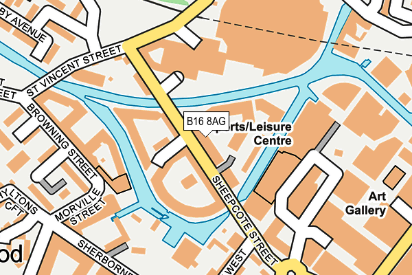B16 8AG map - OS OpenMap – Local (Ordnance Survey)