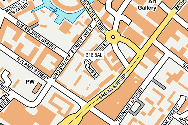 B16 8AL map - OS OpenMap – Local (Ordnance Survey)
