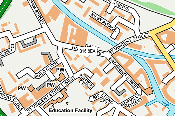 B16 8EA map - OS OpenMap – Local (Ordnance Survey)