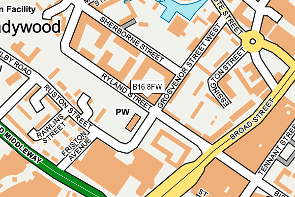 B16 8FW map - OS OpenMap – Local (Ordnance Survey)