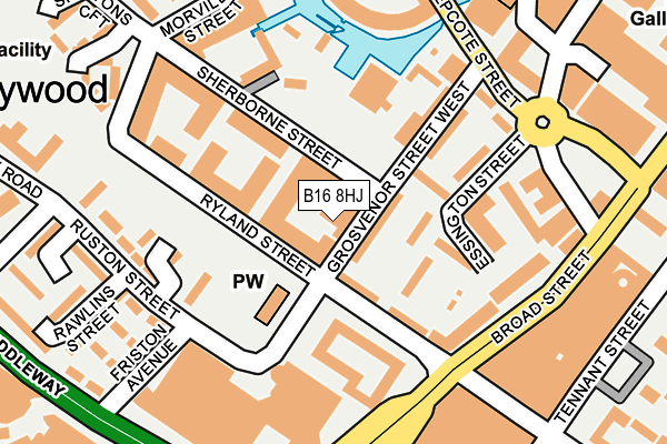 B16 8HJ map - OS OpenMap – Local (Ordnance Survey)