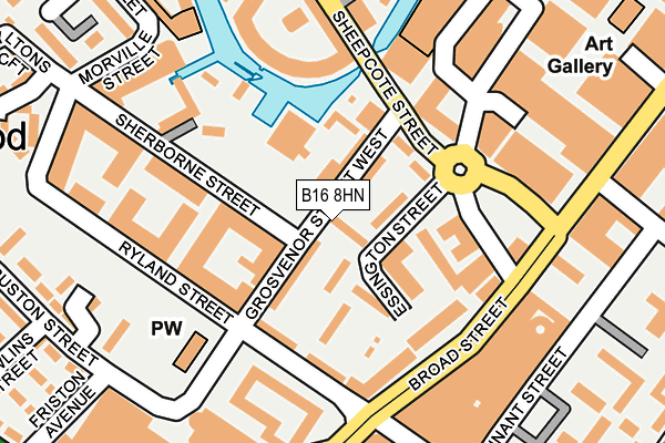 B16 8HN map - OS OpenMap – Local (Ordnance Survey)