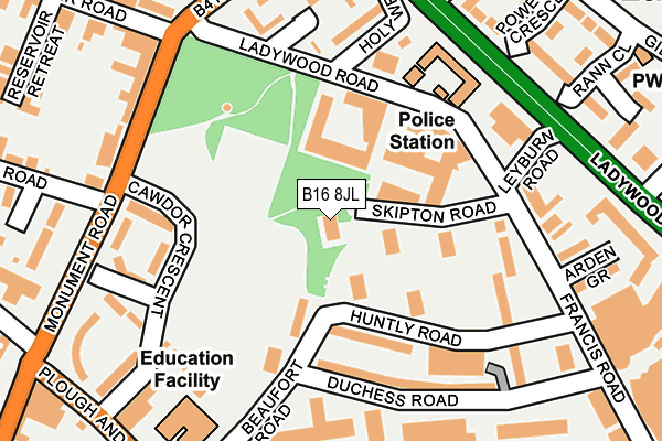B16 8JL map - OS OpenMap – Local (Ordnance Survey)