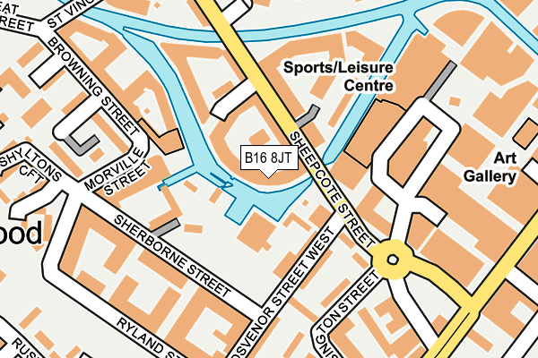 B16 8JT map - OS OpenMap – Local (Ordnance Survey)