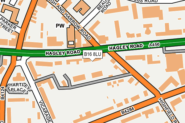 B16 8LU map - OS OpenMap – Local (Ordnance Survey)