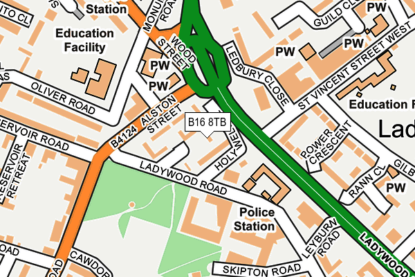 B16 8TB map - OS OpenMap – Local (Ordnance Survey)
