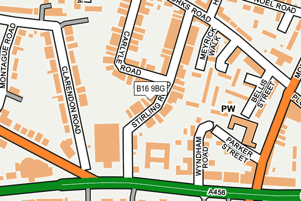B16 9BG map - OS OpenMap – Local (Ordnance Survey)