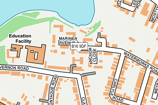 B16 9DF map - OS OpenMap – Local (Ordnance Survey)