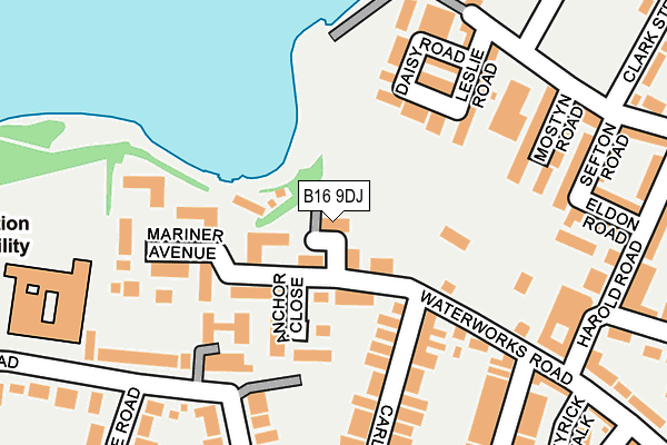 B16 9DJ map - OS OpenMap – Local (Ordnance Survey)