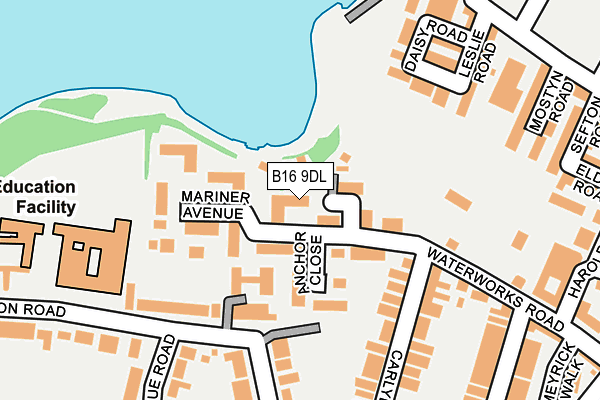 B16 9DL map - OS OpenMap – Local (Ordnance Survey)