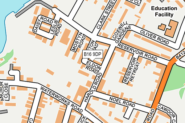 B16 9DP map - OS OpenMap – Local (Ordnance Survey)