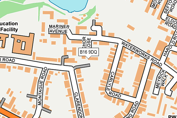 B16 9DQ map - OS OpenMap – Local (Ordnance Survey)