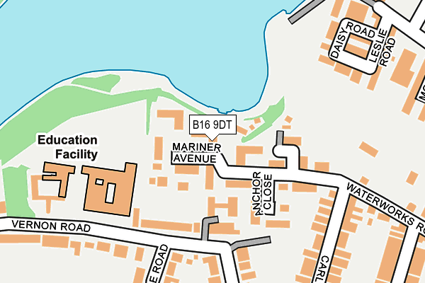 B16 9DT map - OS OpenMap – Local (Ordnance Survey)