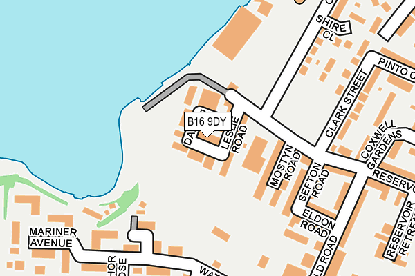 B16 9DY map - OS OpenMap – Local (Ordnance Survey)