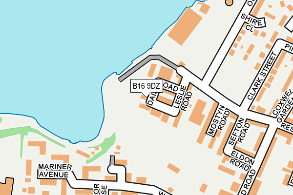 B16 9DZ map - OS OpenMap – Local (Ordnance Survey)