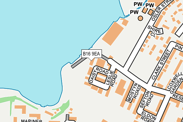 B16 9EA map - OS OpenMap – Local (Ordnance Survey)