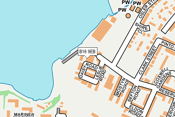 B16 9EB map - OS OpenMap – Local (Ordnance Survey)