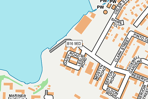 B16 9ED map - OS OpenMap – Local (Ordnance Survey)