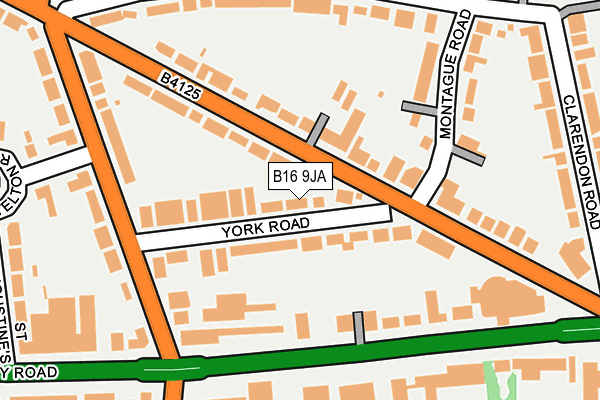 B16 9JA map - OS OpenMap – Local (Ordnance Survey)