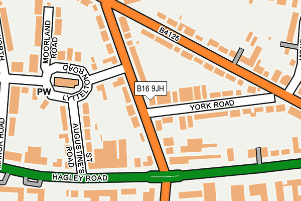 B16 9JH map - OS OpenMap – Local (Ordnance Survey)