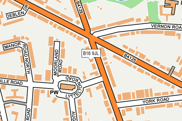 B16 9JL map - OS OpenMap – Local (Ordnance Survey)