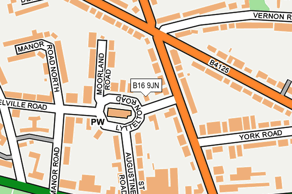 B16 9JN map - OS OpenMap – Local (Ordnance Survey)