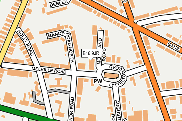 B16 9JR map - OS OpenMap – Local (Ordnance Survey)