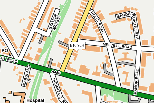 B16 9LH map - OS OpenMap – Local (Ordnance Survey)