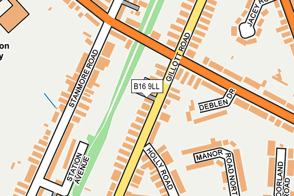 B16 9LL map - OS OpenMap – Local (Ordnance Survey)