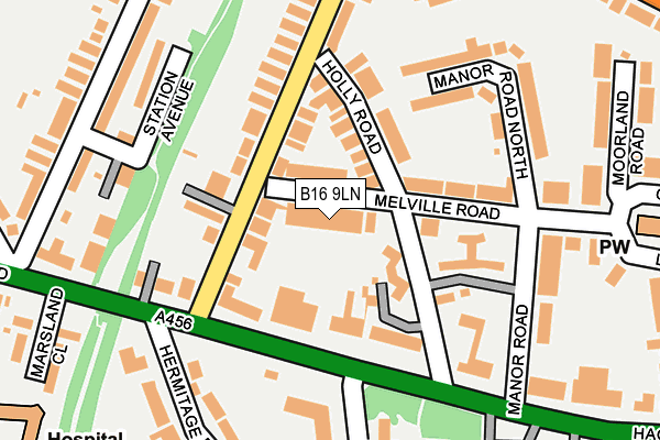 B16 9LN map - OS OpenMap – Local (Ordnance Survey)