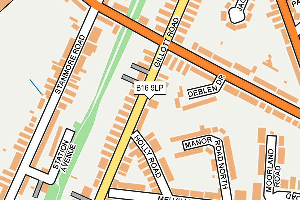 B16 9LP map - OS OpenMap – Local (Ordnance Survey)
