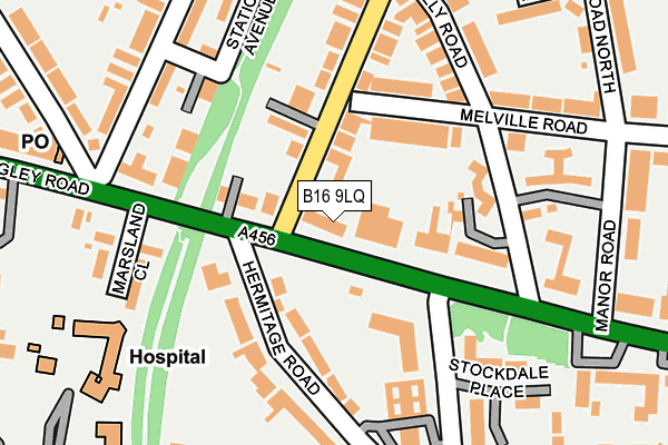 B16 9LQ map - OS OpenMap – Local (Ordnance Survey)