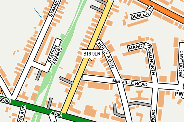 B16 9LR map - OS OpenMap – Local (Ordnance Survey)