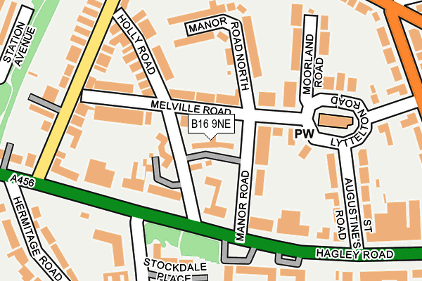 B16 9NE map - OS OpenMap – Local (Ordnance Survey)