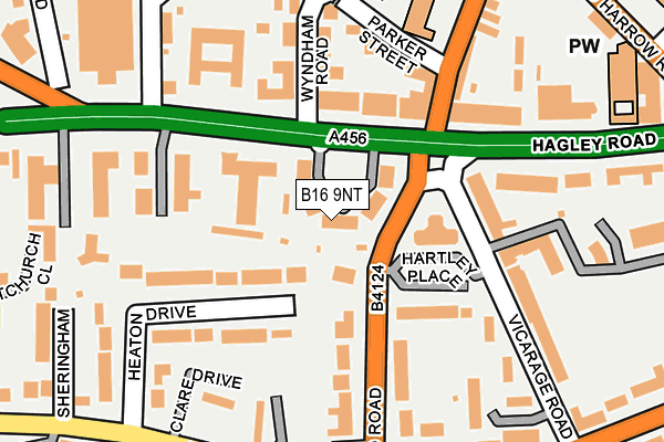 B16 9NT map - OS OpenMap – Local (Ordnance Survey)