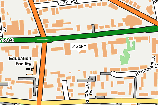 B16 9NY map - OS OpenMap – Local (Ordnance Survey)