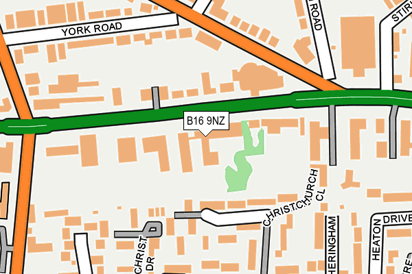B16 9NZ map - OS OpenMap – Local (Ordnance Survey)
