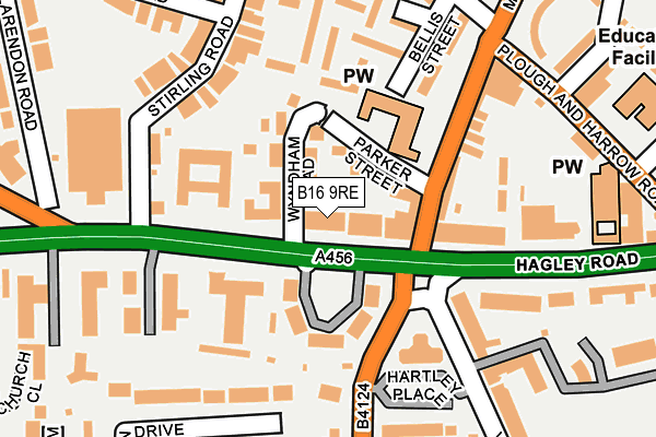 B16 9RE map - OS OpenMap – Local (Ordnance Survey)
