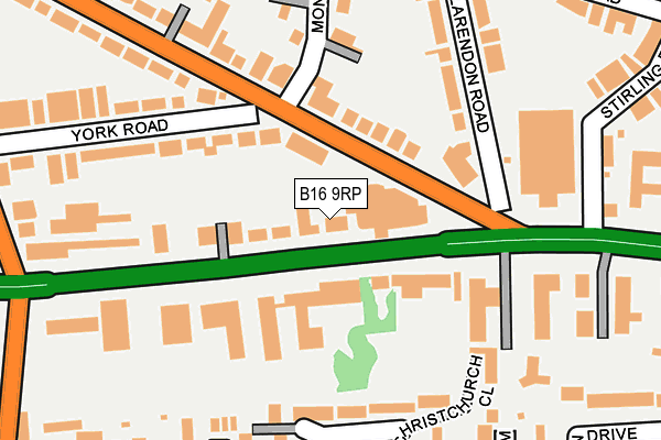 B16 9RP map - OS OpenMap – Local (Ordnance Survey)