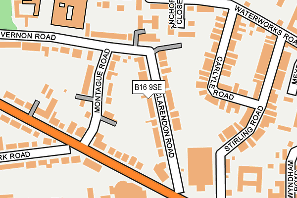 B16 9SE map - OS OpenMap – Local (Ordnance Survey)