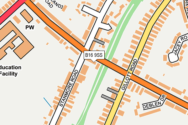 B16 9SS map - OS OpenMap – Local (Ordnance Survey)