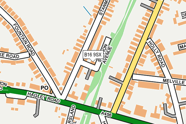 B16 9SX map - OS OpenMap – Local (Ordnance Survey)