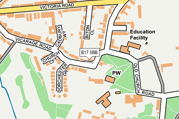 B17 0BB map - OS OpenMap – Local (Ordnance Survey)